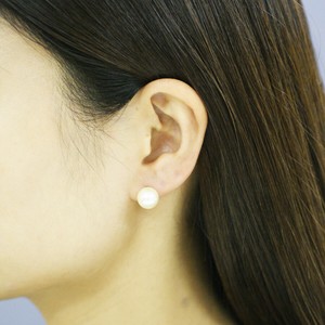 Pierced Earrings Titanium Post Resin Simple 10mm Made in Japan