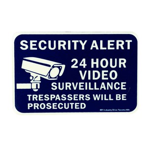 SECURITY SIGN 24HOUR VIDEO プレート ステッカー サイン 蓄光看板 アメリカン雑貨