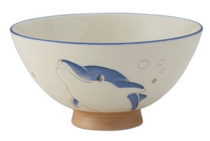 【食器】【動物モチーフ】茶わん (一個箱なし) イルカ 10149