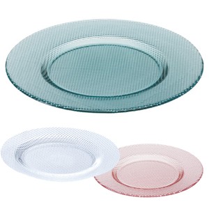 Divided Plate Pink Green Clear