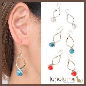 Pierced Earringss Pearl Red sliver Casual Ladies'