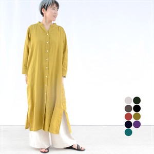 Linen Stand Long One-piece Dress Three-Quarter Length 9 50 4