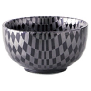 Mino ware Donburi Bowl Checkered 4.1-sun Made in Japan