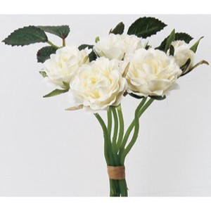 A−31865　ローズバンチ×5＃001　ホワイト【薔薇】【ばら】【バラ】