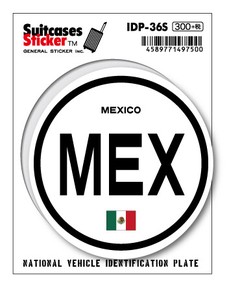 IDP-36S メキシコ (MEXICO) 国際識別記号ステッカー スーツケース 機材ケース 旅行 空港 【2019新作】