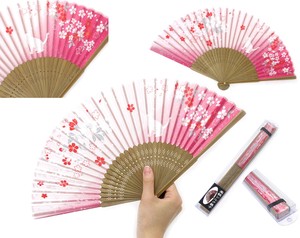 Silk Folding Fan Sakura Pink