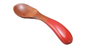 小さなお子様でも持ちやすいかたち【木製】【定番】wooden cutlery/　キッズスプーン赤　スリ漆