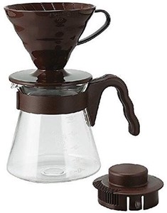 HARIO V60 Coffee Dripper & Server Set Chocolat Brown