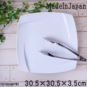 Obi-オビ- 30.5cm 正角 スクエア プレート ホワイト スクエアー miyama 深山 ミヤマ パスタ皿 ケーキ皿