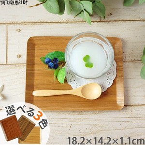 Tray Wooden Long Snack 18cm x 14cm 3-colors