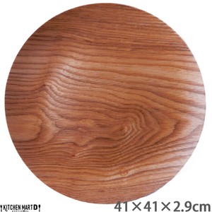 41cm 丸型 丸 木製 木 トレー ウイローウッド トレイ プレート パーティー  大皿 皿  ウッド 天然木 合板