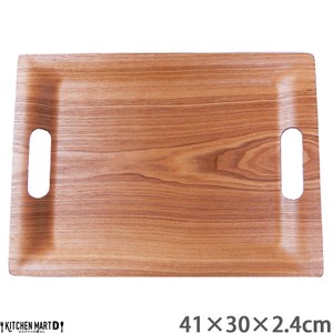 41cm×30cm 取っ手付き 木製 木 トレー ウイローウッド トレイ プレート ウッド 天然木 合板 お盆