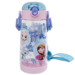 【水筒】アナと雪の女王 ワンプッシュクリアストローボトル/FROZEN 19