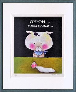 アートパネル やぶがみ ようこ ミルクと猫(C4006)