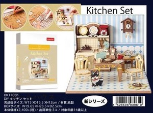 ハンドメイド ミニチュア DIY ドールハウス【Kitchen Set】
