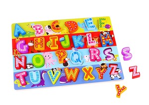 【ベビー・キッズおもちゃ】【木製おもちゃ】3Dアルファベットパズル