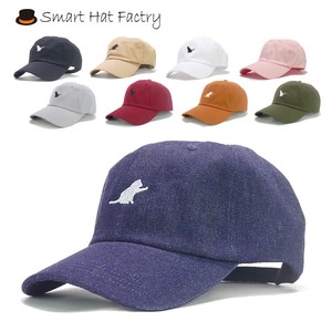 【年間定番品】SHF−ネコ刺繍ツイルローキャップ　ヤング帽子