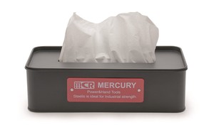 Mercury Tinplate Tissue Box Mat Black