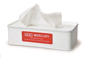 Mercury Tinplate Tissue Box White