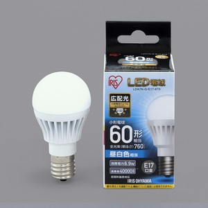 【アイリスオーヤマ　照明　LED電球】　LED電球　E17　広配光タイプ　60形　昼白色・電球色相当