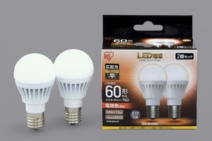 【アイリスオーヤマ　照明　LED電球】　LED電球　E17　広配光タイプ　2個セット　60形　昼白色・電球色相当