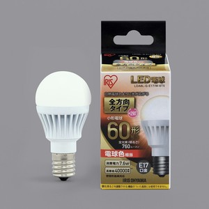 【アイリスオーヤマ　LED電球】LED電球E17全方向タイプ60形昼白色・電球色相当