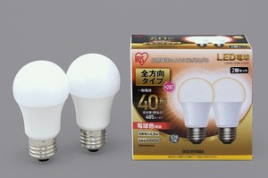 【アイリスオーヤマ　照明　LED電球】　LED電球 E26 2P 全方向タイプ 電球色 40形相当（485lm）