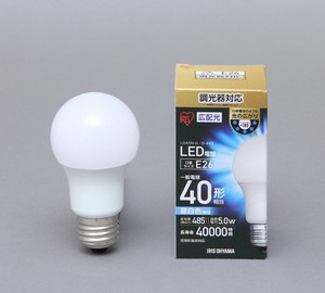 【アイリスオーヤマ　照明　LED電球】　LED電球広配光　調光　昼白色40形相当（485lm）