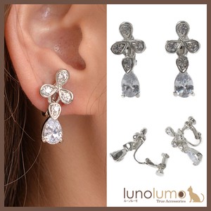 Clip-On Earrings Earrings Flower sliver Bijoux Sparkle Ladies'