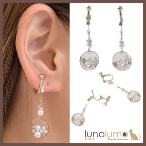 Clip-On Earrings Pearl Earrings Bijoux Rhinestone Ladies'