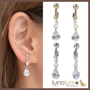 Clip-On Earrings Pearl Earrings sliver Ladies