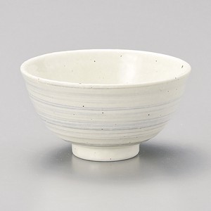渦粉引グレー茶碗中 陶器 日本製 美濃焼 飯碗