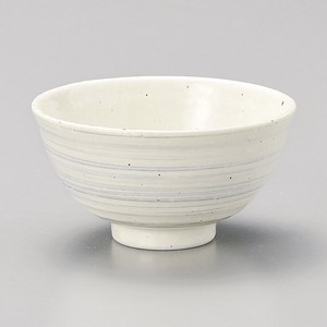 渦粉引グレー茶碗大 陶器 日本製 美濃焼 飯碗