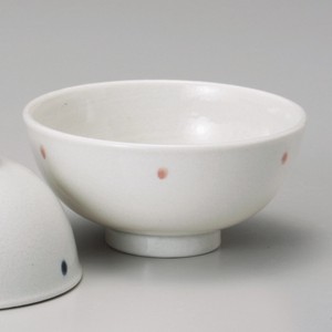 ドット ピンク軽量茶碗 陶器 日本製 美濃焼 飯碗