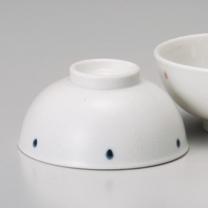ドット 青軽量茶碗 陶器 日本製 美濃焼 飯碗