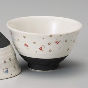 いぶしウサギ赤軽量茶碗 陶器 日本製 美濃焼 飯碗
