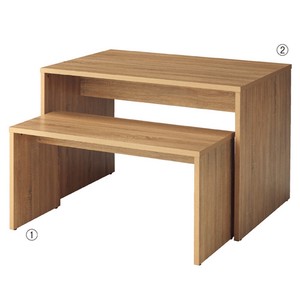 【オリジナル什器】木製コの字型ネストテーブル ラスティック柄
