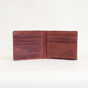 Bifold Wallet Cattle Leather Genuine Leather Ladies' Men's