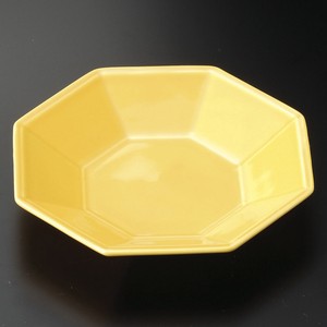 黄釉八角6.0和皿　17.8×3.5cm
