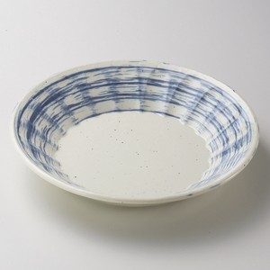 しのぎ型青刷毛目 6.0深皿　19.7×3.7cm