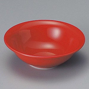 赤釉楕円小付　10.5×3.5cm