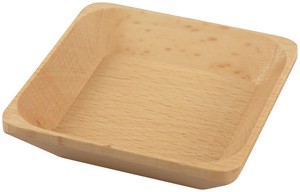 Wooden Beech Tree Square Plate 7.5 x 7.5 x 2cm