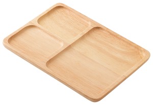 Rubber Wood Snack Plate Rectangle 240mm Natural
