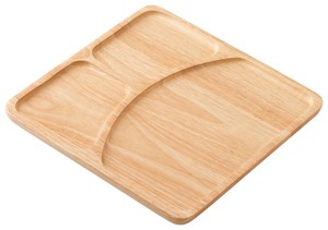 Rubber Wood Snack Plate Square 230mm Natural