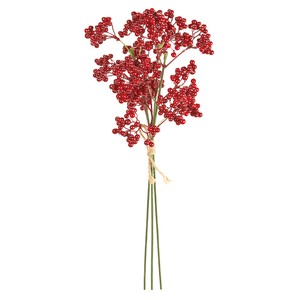 Artificial Plant Flower Pick Red Christmas