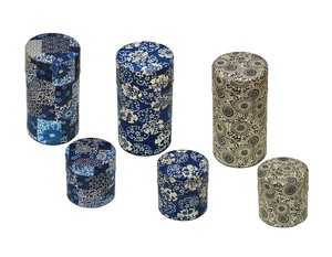 [Storage can] Mino Checkered Flower Snow Rings Arabesque Tea Canister Made in Japan