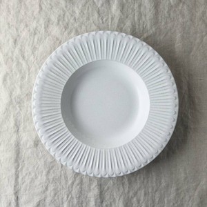 Mino ware Main Plate Rustic White Shush-grace Western Tableware 26cm Made in Japan