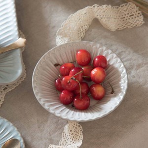 Mino ware Donburi Bowl Rustic White Shush-grace M Fruits Western Tableware Made in Japan