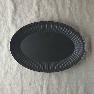 Mino ware Main Plate black Shush-grace Crystal Western Tableware 31.5cm Made in Japan