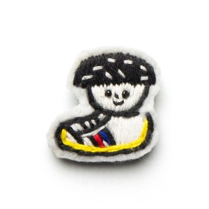 Brooch Embroidered M